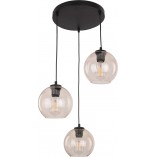 Lampa Wisząca Cubus 3 Kule Szklane Bursztynowa | TK Lighting