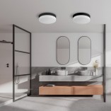 Plafon łazienkowy Pori | Biało-czarny, szklany | TK Lighting
