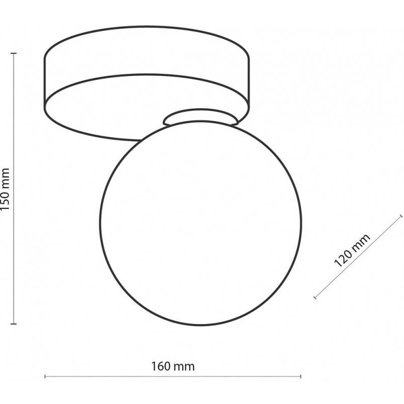 Plafon szklana kula Bianca 16cm - TK Lighting | Kup online
