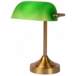 Lampa biurkowa Banker zielona Lucide | Retro design