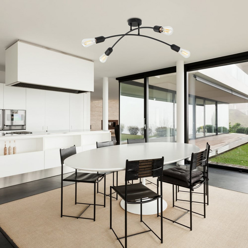 Lampa sufitowa loft "Patyczak" Helix 4x E27 czarna | TK Lighting