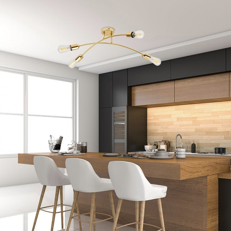 Lampa sufitowa glamour Helix | Złota, 4 punkty - TK Lighting