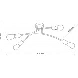 Lampa sufitowa glamour Helix | Złota, 4 punkty - TK Lighting