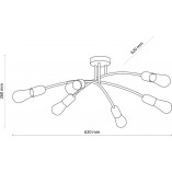 Lampa sufitowa loft "patyczak" 6 punktowa Helix 62cm czarna TK Lighting
