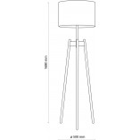 Lampa podłogowa Perez | Czarna, drewno | TK Lighting