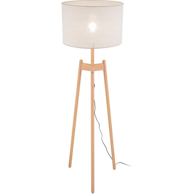 Lampa podłogowa trójnóg z abażurem Perez 50cm szaro-beżowa TK Lighting