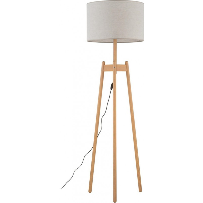 Lampa podłogowa trójnóg z abażurem Perez 50cm szaro-beżowa TK Lighting
