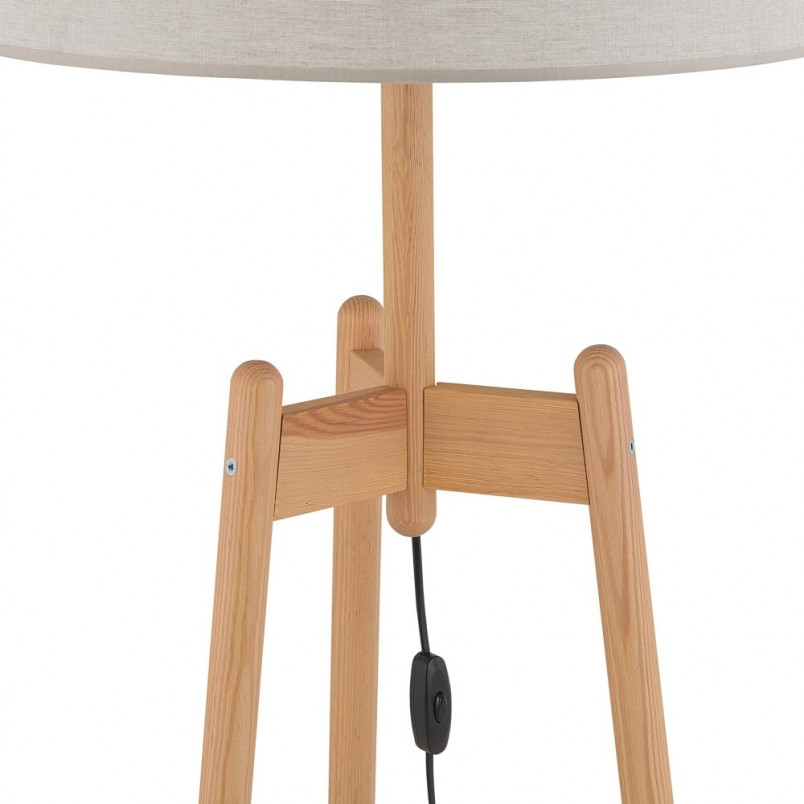 Lampa podłogowa trójnóg z abażurem Perez 50cm szaro-beżowa TK Lighting