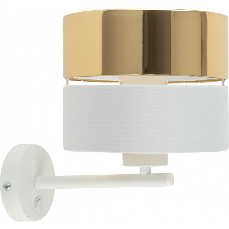 Kinkiet z abażurem Hilton złoty / biały TK Lighting