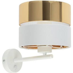 Kinkiet z abażurem Hilton złoty / biały TK Lighting