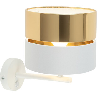 Kinkiet z abażurem Hilton złoty / biały TK Lighting