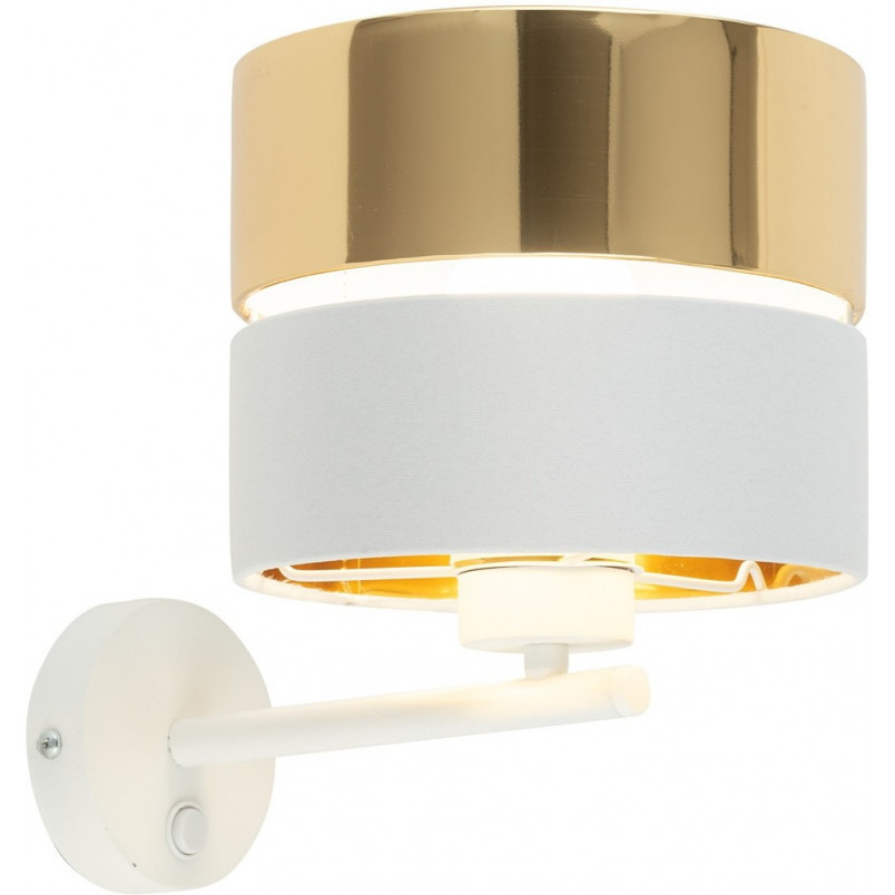 Kinkiet z abażurem Hilton złoty / biały TK Lighting