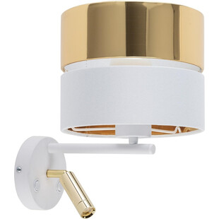 Kinkiet z lampką i abażurem Hilton II LED złoty / biały TK Lighting