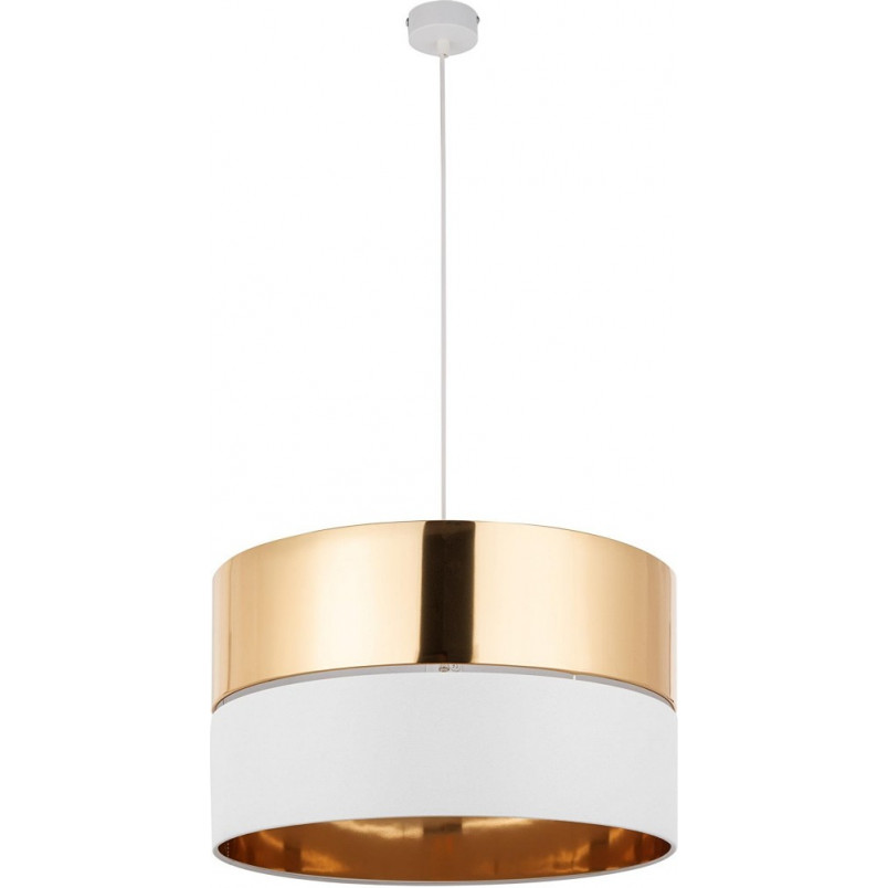 Lampa wisząca glamour z abażurem Hilton 50cm złoty / biały TK Lighting