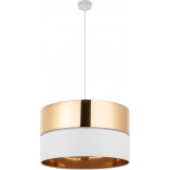 Lampa wisząca glamour z abażurem Hilton 50cm złoty / biały TK Lighting