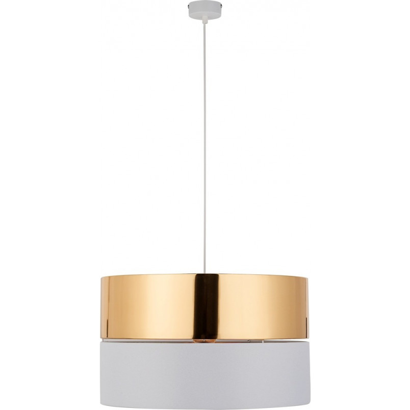 Lampa wisząca glamour z abażurem Hilton 50cm złoty / biały TK Lighting