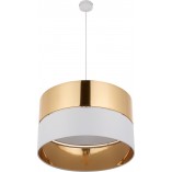 Lampa wisząca glamour z abażurem Hilton 50cm złoty / biały TK Lighting