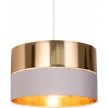 Lampa wisząca glamour z abażurem Hilton 50cm złoty / biały TK Lighting