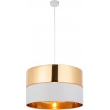 Lampa wisząca glamour z abażurem Hilton 50cm złoty / biały TK Lighting