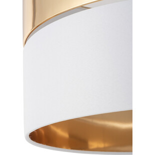 Lampa wisząca glamour z abażurem Hilton 50cm złoty / biały TK Lighting