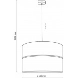 Lampa wisząca glamour z abażurem Hilton 50cm złoty / biały TK Lighting