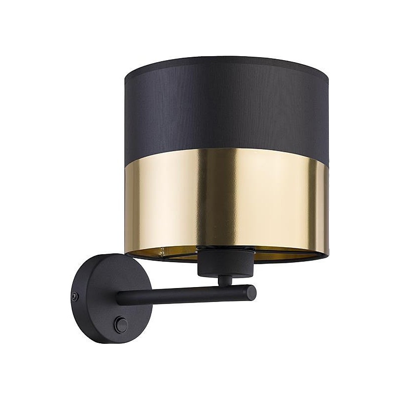 Kinkiet z włącznikiem Londyn czarno-złoty TK Lighting