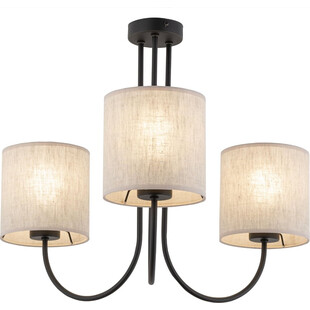 Żyrandol z abażurami Torens III 57cm szaro-beżowy / czarny TK Lighting