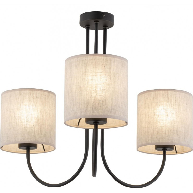 Żyrandol z abażurami Torens III 57cm szaro-beżowy / czarny TK Lighting