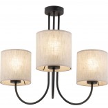 Żyrandol z abażurami Torens III 57cm szaro-beżowy / czarny TK Lighting