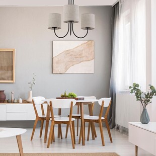 Żyrandol z abażurami Torens III 57cm szaro-beżowy / czarny TK Lighting