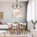 Żyrandol z abażurami Torens III 57cm szaro-beżowy / czarny TK Lighting