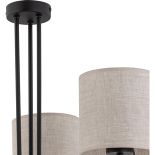 Żyrandol z abażurami Torens III 57cm szaro-beżowy / czarny TK Lighting