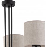 Żyrandol z abażurami Torens III 57cm szaro-beżowy / czarny TK Lighting