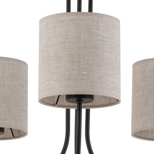 Żyrandol z abażurami Torens III 57cm szaro-beżowy / czarny TK Lighting