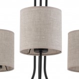 Żyrandol z abażurami Torens III 57cm szaro-beżowy / czarny TK Lighting