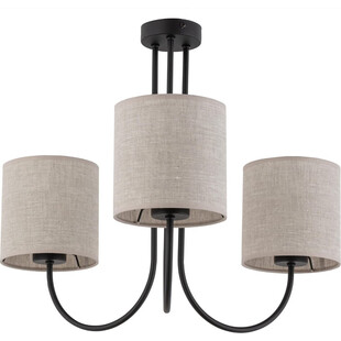 Żyrandol z abażurami Torens III 57cm szaro-beżowy / czarny TK Lighting