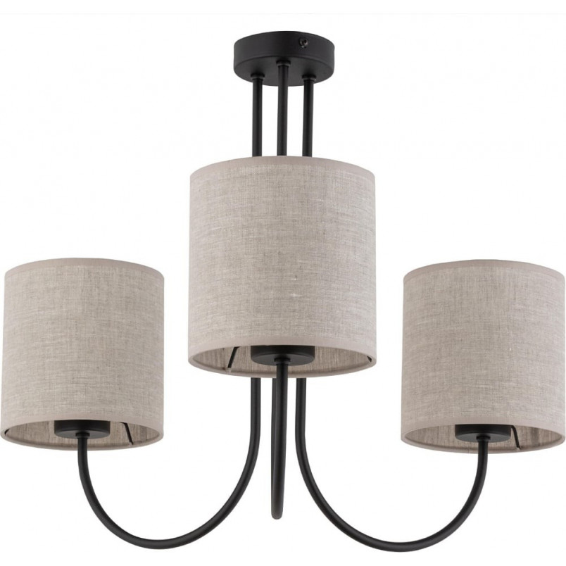 Żyrandol z abażurami Torens III 57cm szaro-beżowy / czarny TK Lighting