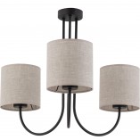 Żyrandol z abażurami Torens III 57cm szaro-beżowy / czarny TK Lighting