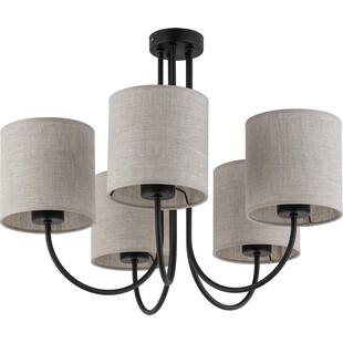 Żyrandol z abażurami Torens V 60cm szaro-beżowy / czarny TK Lighting