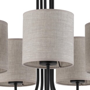 Żyrandol z abażurami Torens V 60cm szaro-beżowy / czarny TK Lighting