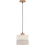 Lampa wisząca Eco | Beżowa, tkanina | TK Lighting