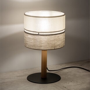 Lampka nocna szaro-beżowa TK Lighting - Rustykalny design