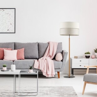 Lampa podłogowa z abażurem Eco 50cm szaro-beżowa TK Lighting