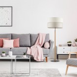 Lampa podłogowa z abażurem Eco 50cm szaro-beżowa TK Lighting