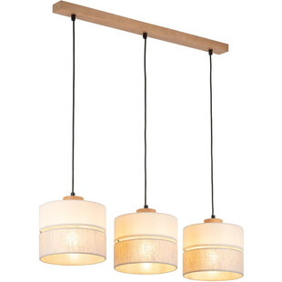 Lampa wisząca z abażurami na listwie Eco III 77cm szaro-beżowa TK Lighting