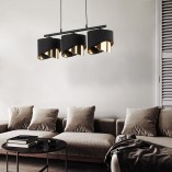 Lampa wisząca glamour z 3 abażurami Grant 70cm czarno-złota TK Lighting