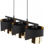 Lampa wisząca glamour z 3 abażurami Grant 70cm czarno-złota TK Lighting