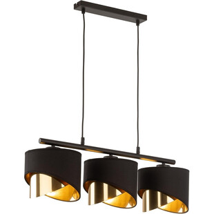 Lampa wisząca glamour z 3 abażurami Grant 70cm czarno-złota TK Lighting