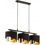 Lampa wisząca glamour z 3 abażurami Grant 70cm czarno-złota TK Lighting