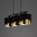 Lampa wisząca glamour z 3 abażurami Grant 70cm czarno-złota TK Lighting